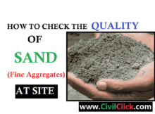 HOW TO CHECK THE QUALITY OF SAND AT SITE 6